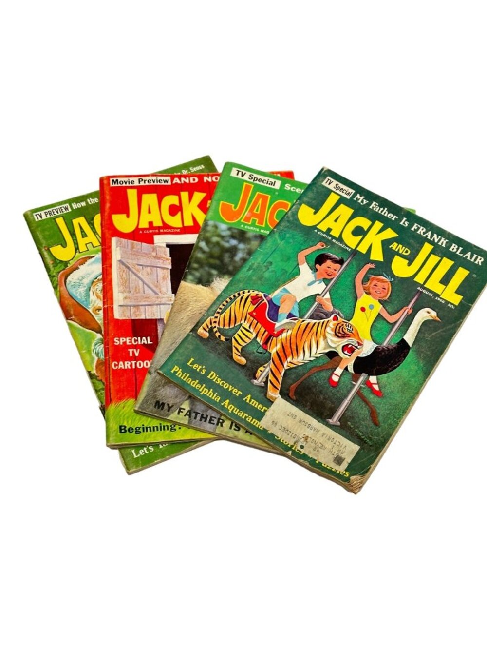 Jack and Jill Magazine Lot 4 1966 PB Book Vintage Childrens Daktari Xmas